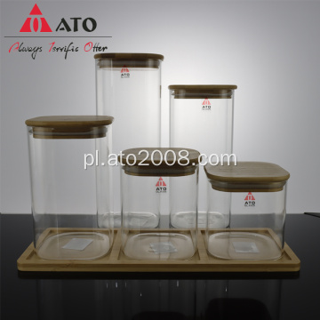 ATO High Borosiate Glass Glass Herbata Pojemnik do przechowywania herbaty